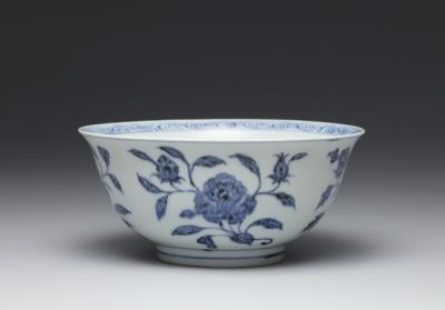 图片[2]-Bowl with flower and fruit decoration in underglaze blue, Ming dynasty (1368-1644)-China Archive